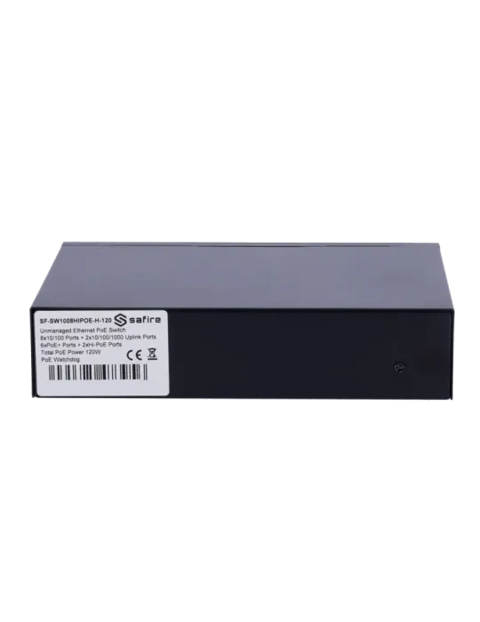 Safire Switch Hi-PoE - 8 puertos PoE + 2 Uplink RJ45 - Hibrido 8x10/10