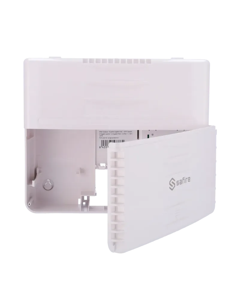 SAFIRE Switch PoE Exterior - 6 RJ45 PoE+ 2 RJ45 Hi-PoE 2 RJ45 Uplink 1