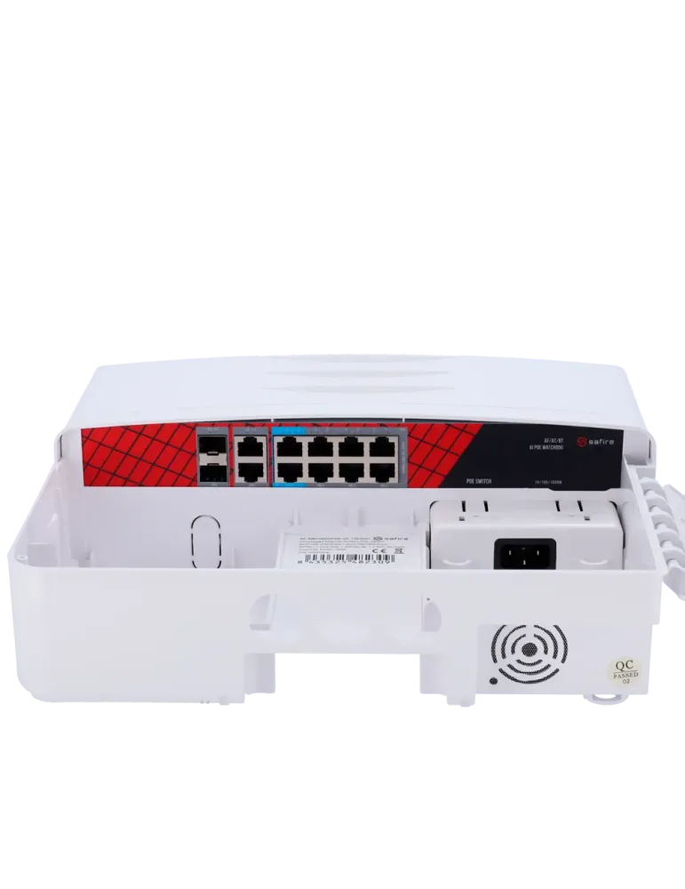 Safire Switch Hi-PoE de Exterior - 8 puertos PoE + 2 SFP + 2 RJ45 - Ve