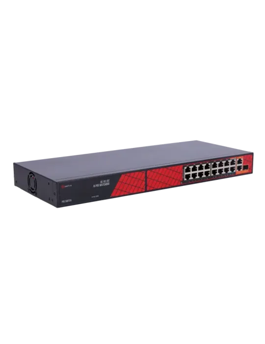 Safire Switch Hi-PoE - 16 Puertos PoE + 2 Uplink RJ45 + 1 Uplink SFP -