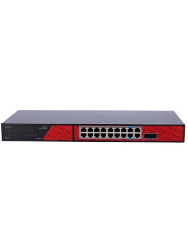 Safire Switch Hi-PoE - 16 puertos PoE + 2 SFP + 2 RJ45 - Velocidad de