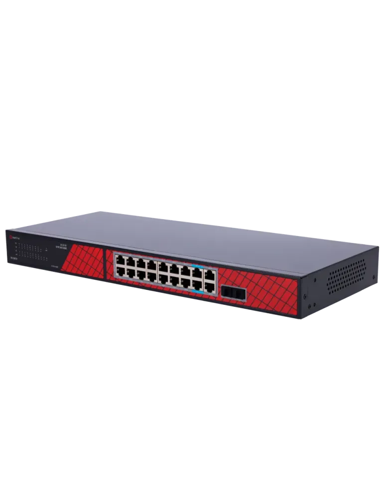 Safire Switch Hi-PoE - 16 puertos PoE + 2 SFP + 2 RJ45 - Velocidad de