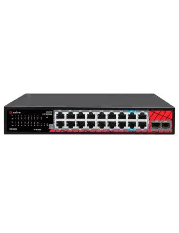 Safire Switch Hi-PoE - 16 puertos PoE + 2 SFP + 2 RJ45 - Velocidad de
