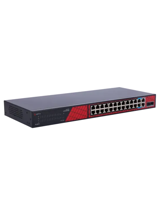 Safire Switch Hi-PoE - 24 puertos + 2 SFP Uplink + 2 Uplink RJ45 - Vel