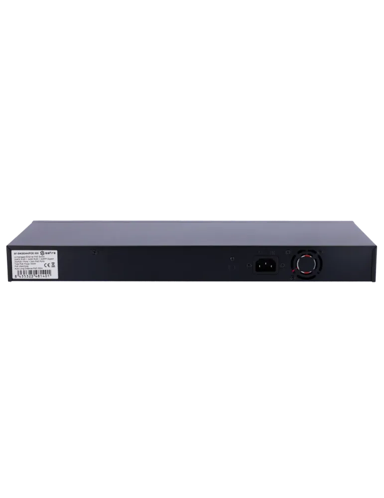Safire Switch Hi-PoE - 24 puertos + 2 SFP Uplink + 2 Uplink RJ45 - Vel