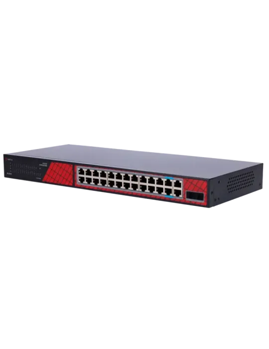 Safire Switch Hi-PoE - 24 puertos + 2 SFP Uplink + 2 Uplink RJ45 - Vel