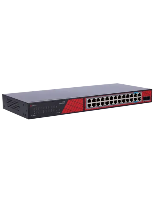 Safire Switch Hi-PoE - 24 puertos + 2 SFP Uplink + 2 Uplink RJ45 - Vel