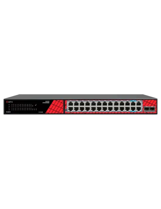 Safire Switch Hi-PoE - 24 puertos + 2.5GE SFP Uplink + 2 Uplink RJ45 -