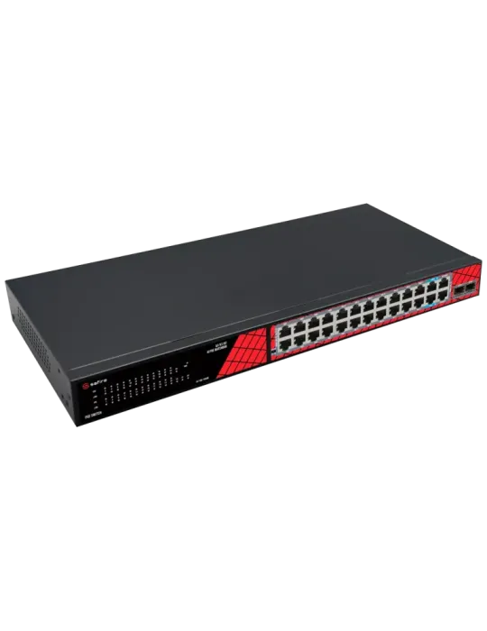Safire Switch Hi-PoE - 24 puertos + 2.5GE SFP Uplink + 2 Uplink RJ45 -
