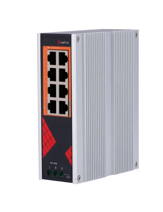 Safire Switch Industrial Alimentación AC 90~264V - 8 puertos Gigabit 1