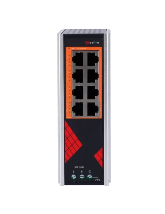 Safire Switch Industrial Alimentación AC 90~264V - 8 puertos Gigabit 1
