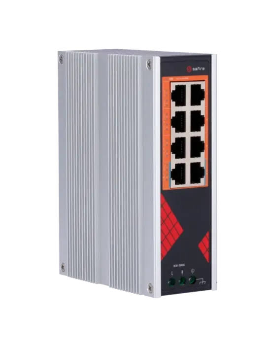 Safire Switch Industrial Alimentación AC 90~264V - 8 puertos Gigabit 1
