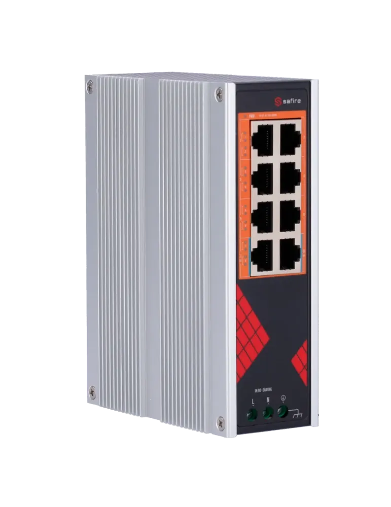Safire Switch Industrial Alimentación AC 90~264V - 8 puertos Gigabit 1
