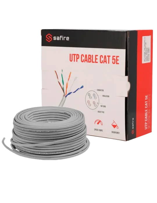 Safire Cable UTP categoría 5E - Conductor CCA - Diámetro 24 AWG-0,52mm