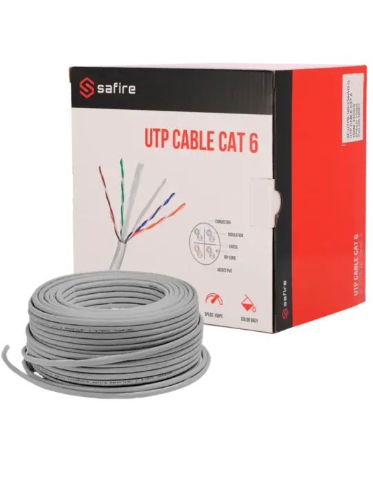 Safire Cable UTP categoría 6 - Conductor CCA - Diámetro 23 AWG-0,58mm