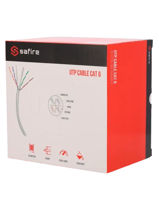Safire Cable UTP categoría 6 - Conductor CCA - Diámetro 23 AWG-0,58mm