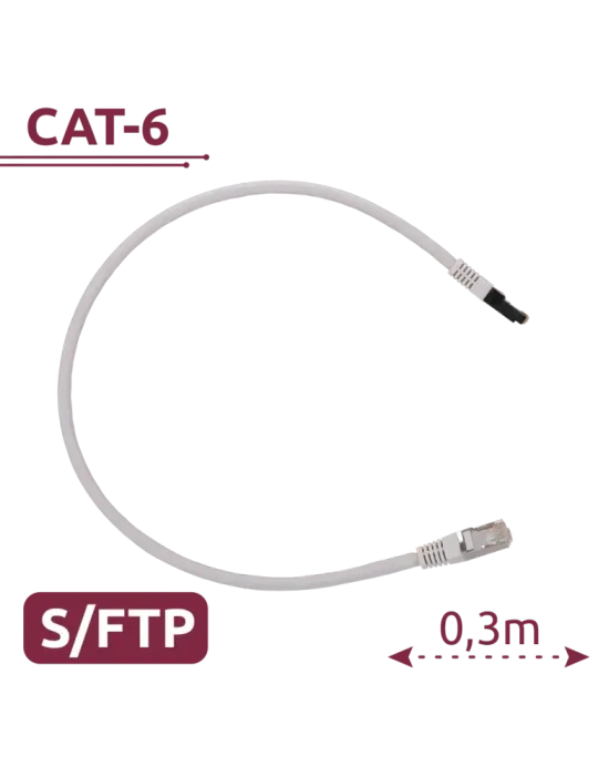 SAFIRE Cable SFTP - Ethernet - Conectores RJ45 - Categoría 6A - 0,3 m