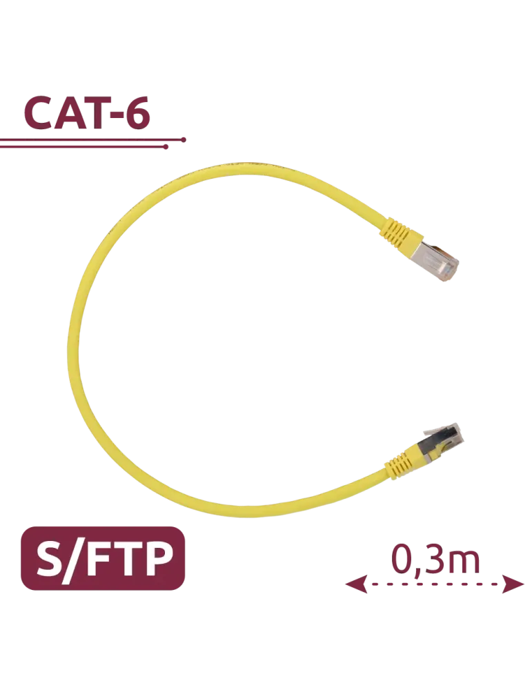 SAFIRE Cable SFTP - Ethernet - Conectores RJ45 - Categoría 6A - 0,3 m
