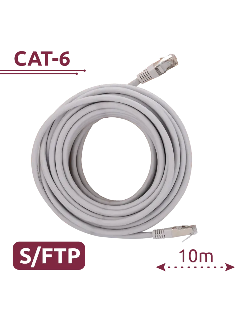 SAFIRE Cable SFTP - Ethernet - Conectores RJ45 - Categoría 6A - 10 m -