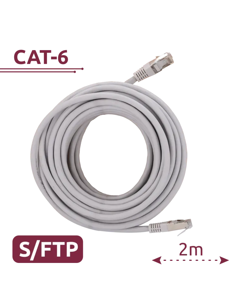 SAFIRE Cable SFTP - Ethernet - Conectores RJ45 - Categoría 6A - 2 m -