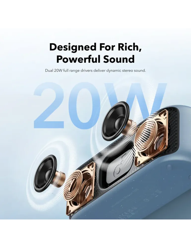 SOUNDCORE Altavoz portátil Soundcore by Anker - 2 diafragmas estereo -