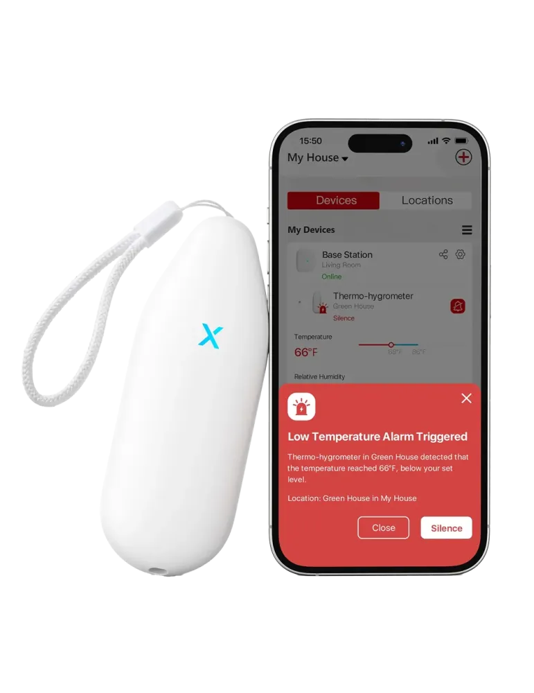 X-SENSE Termómetro y sensor de humedad inalámbrico - Conexión base SBS