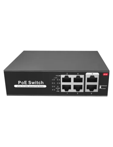 MARCA BLANCA Switch PoE - 4 puertos PoE + 2 Uplink RJ45 - Velocidad ha