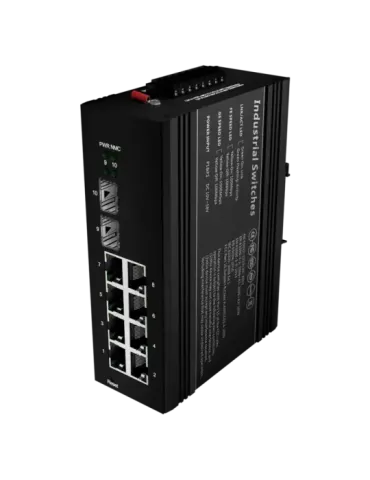 MARCA BLANCA Switch PoE Marca Blanca - Montaje en carril DIN - 8 Puert