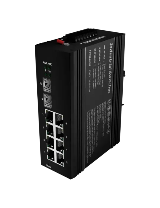 MARCA BLANCA Switch PoE Marca Blanca - Montaje en carril DIN - 8 Puert