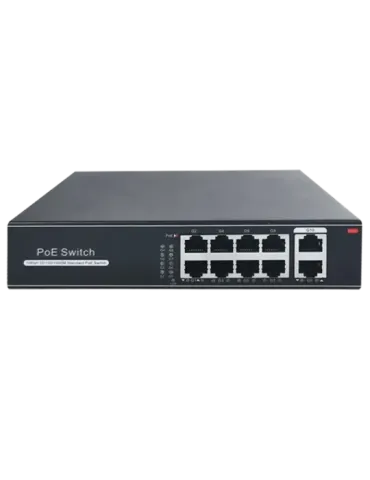 MARCA BLANCA Switch PoE - 8 puertos RJ45 + 2 RJ45 Uplink - Velocidad d