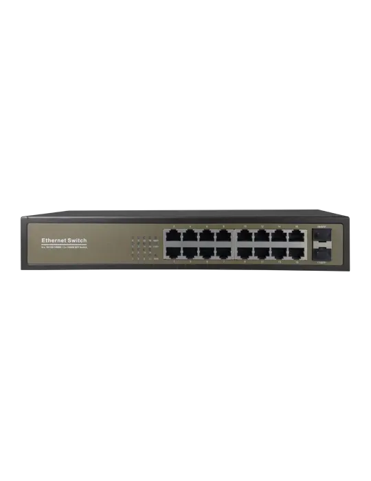 MARCA BLANCA Switch de sobremesa - 16 puertos Gigabit RJ45 - 2 SFP Upl