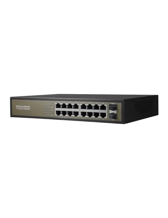MARCA BLANCA Switch de sobremesa - 16 puertos Gigabit RJ45 - 2 SFP Upl