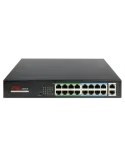 MARCA BLANCA Switch PoE - 16 puertos RJ45 + 2 RJ45 Uplink - 16x 10/100