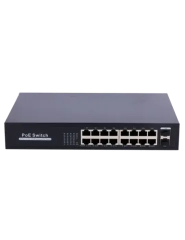 MARCA BLANCA Switch PoE - 16 puertos RJ45 + 2 SFP Uplink - 16x 10/100/