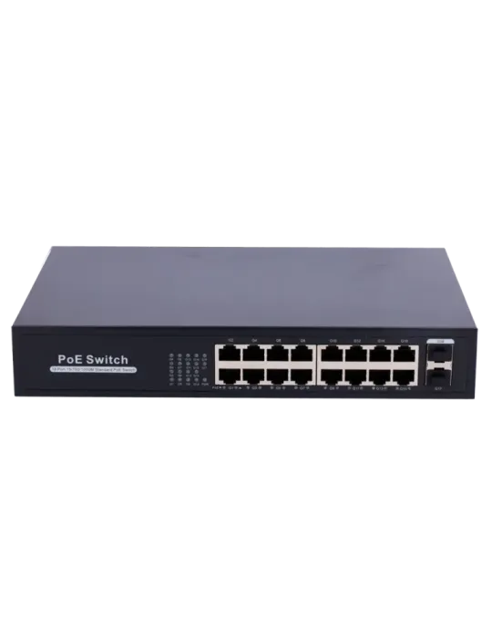 MARCA BLANCA Switch PoE - 16 puertos RJ45 + 2 SFP Uplink - 16x 10/100/