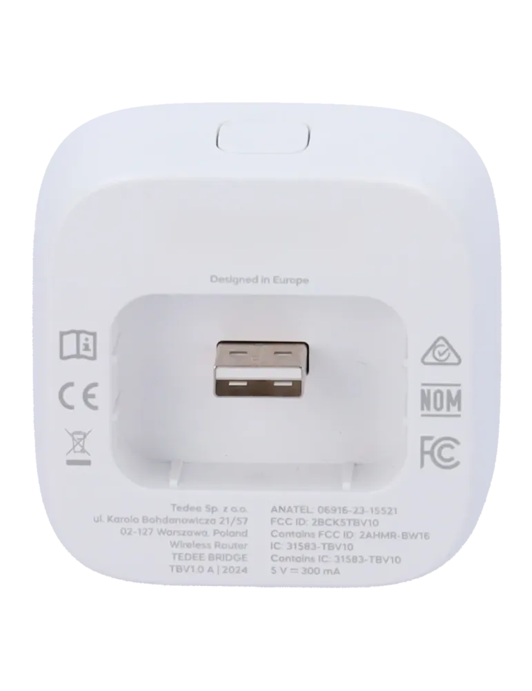 TEDEE Accesorio de puerta de enlace WiFi - Conexión Bluetooth con equi