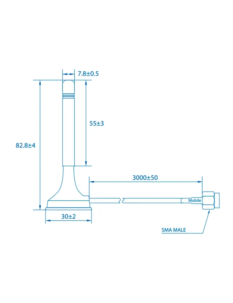 Teltonika - Antena Magnética 4G - Frecuencia 699~868 y 1850~2690 MHz -