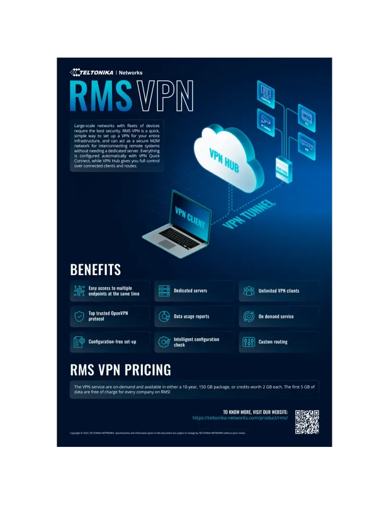 TELTONIKA Pack de 150 Gb de tráfico RMS Connect y RMS VPN - Configura