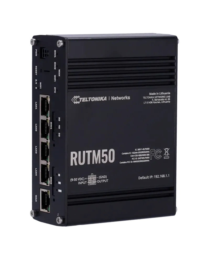 Teltonika Router Industrial 5G - 5G Sub-6Ghz SA/NSA Doble SIM - 5 puer