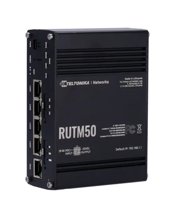 Teltonika Router Industrial 5G - 5G Sub-6Ghz SA/NSA Doble SIM - 5 puer