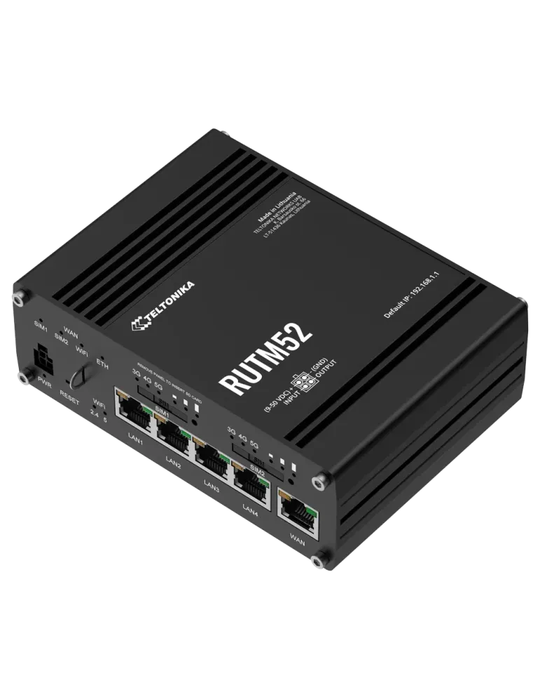 Teltonika Router Industrial 5G - Doble modem 5G Sub-6Ghz SA/NSA - 5 pu