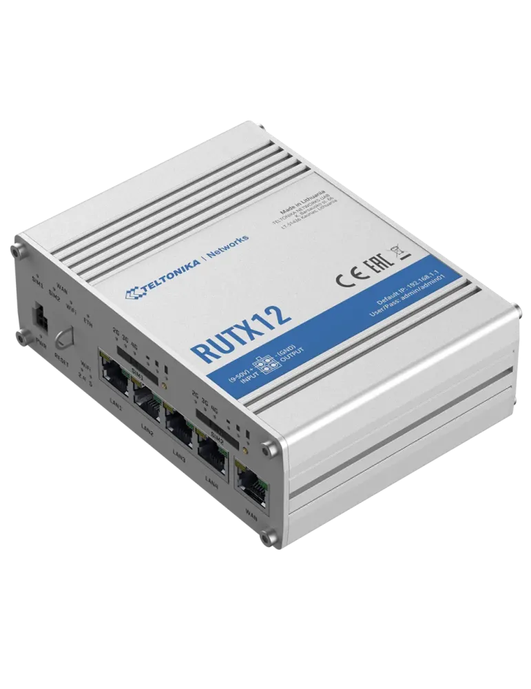 Teltonika Router 4G Industrial - Doble Módem 4G Cat 6 Dual SIM - Wi-Fi