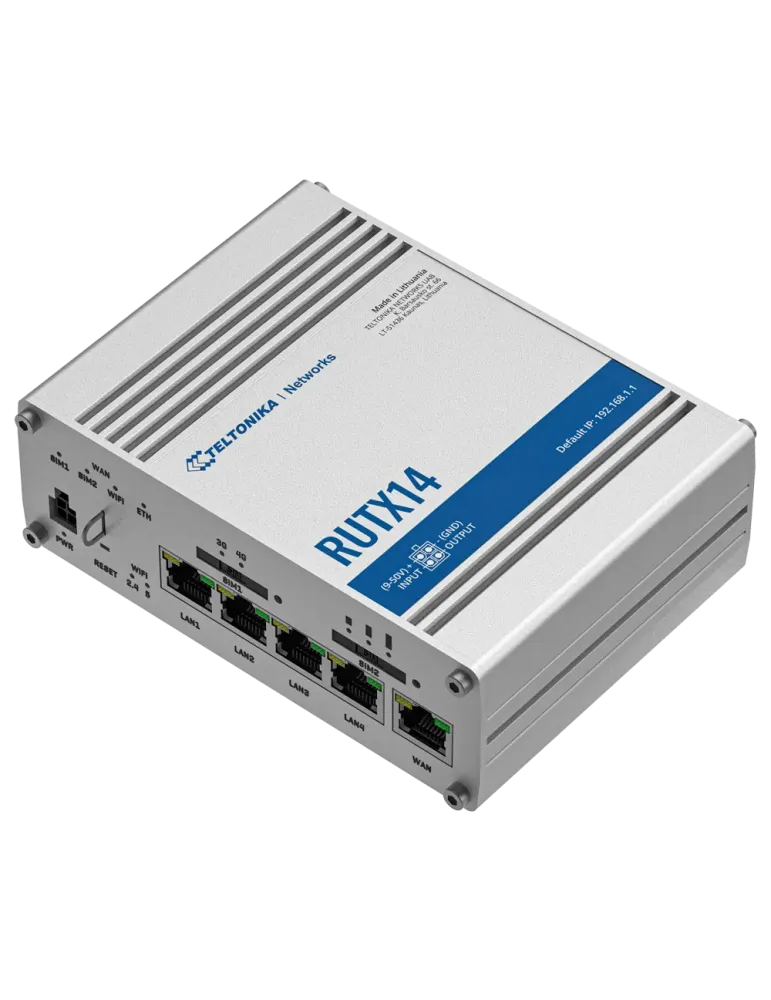 Teltonika Router 4G Industrial - Módem 4G Cat 12 Dual SIM - Wi-Fi 5 -