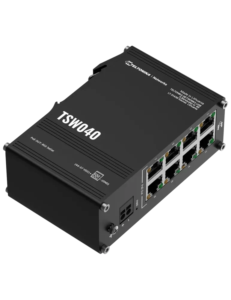 Teltonika Switch PoE No gestionable Industrial - 8 puertos Ethernet RJ