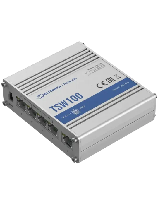 Teltonika Switch PoE No gestionable Industrial - 5 puertos Ethernet RJ