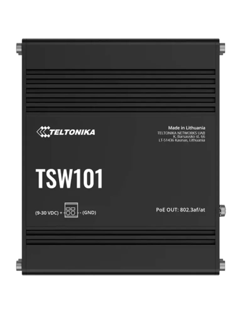 Teltonika Switch PoE No gestionable Industrial - 5 puertos Ethernet RJ