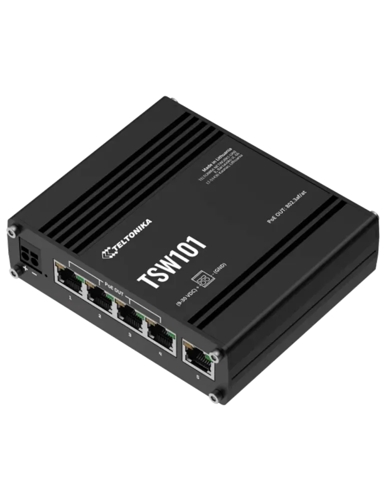 Teltonika Switch PoE No gestionable Industrial - 5 puertos Ethernet RJ