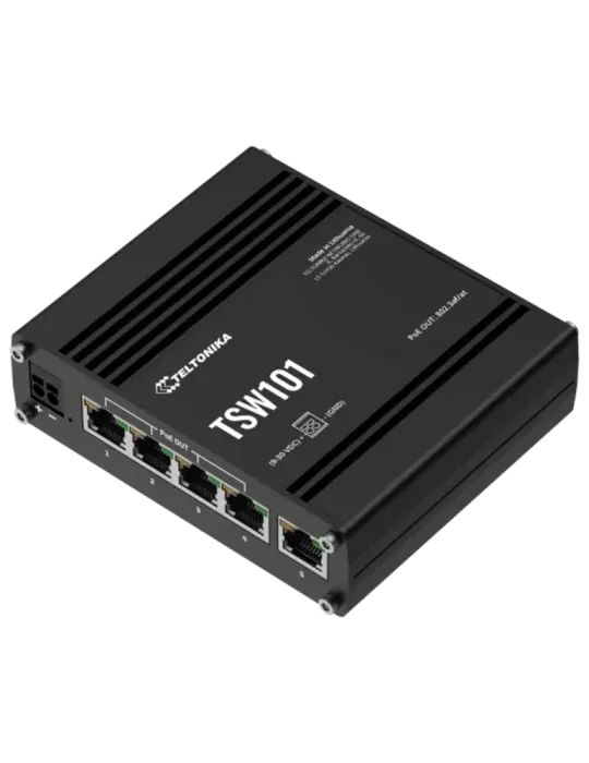 Teltonika Switch PoE No gestionable Industrial - 5 puertos Ethernet RJ