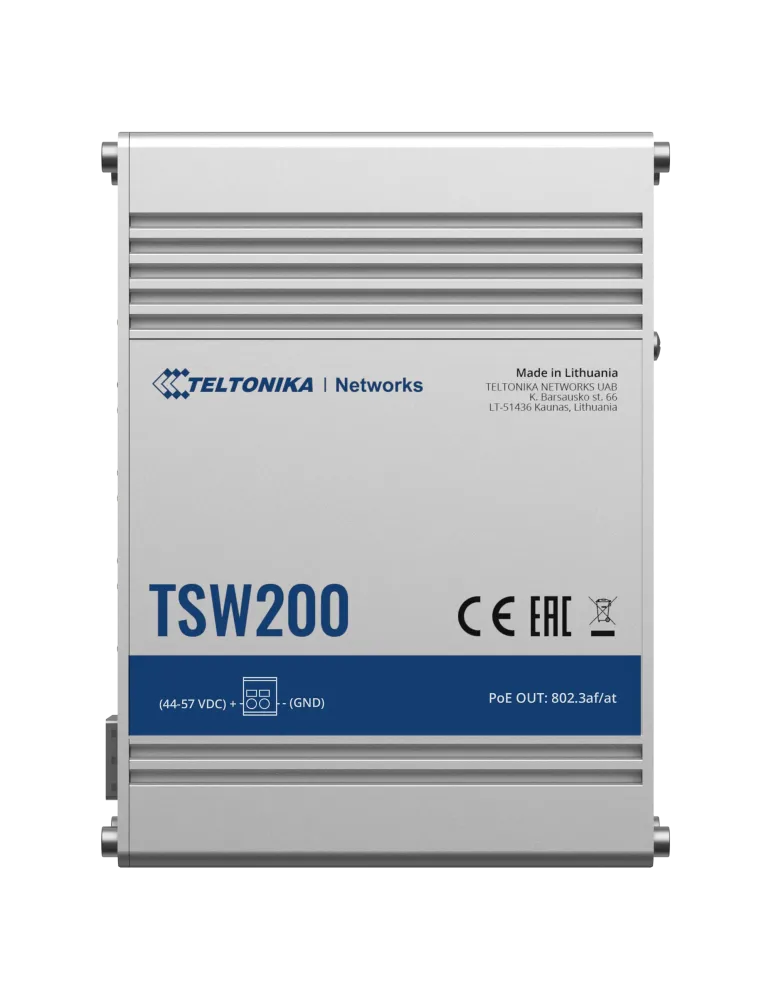 Teltonika Switch PoE No gestionable Industrial - 8 puertos Ethernet RJ
