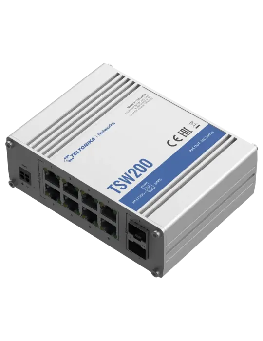 Teltonika Switch PoE No gestionable Industrial - 8 puertos Ethernet RJ